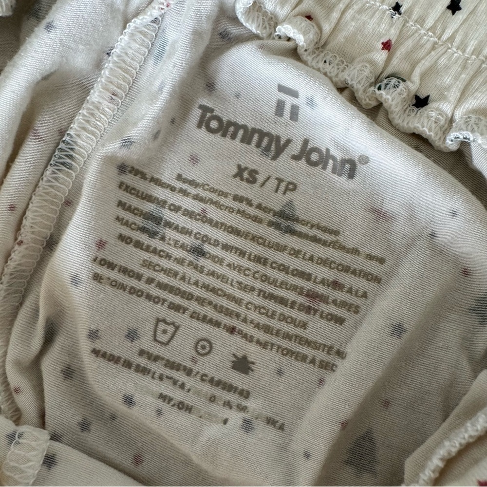 Tommy John Christmas Tree and Starry White Pajama Pull-On Pants - Super Soft - Picture 2 of 8